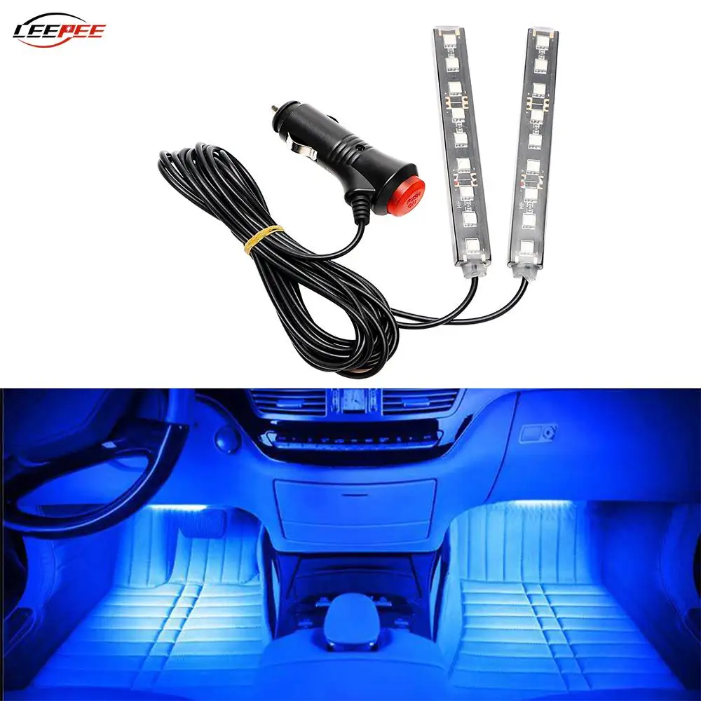 12V รถภายในไฟ Ambient โคมไฟ LED แถบเบรค Dash เท้าตกแต่งอุปกรณ์เสริมสำหรับ Ford Opel Citroen Peugeot BMW