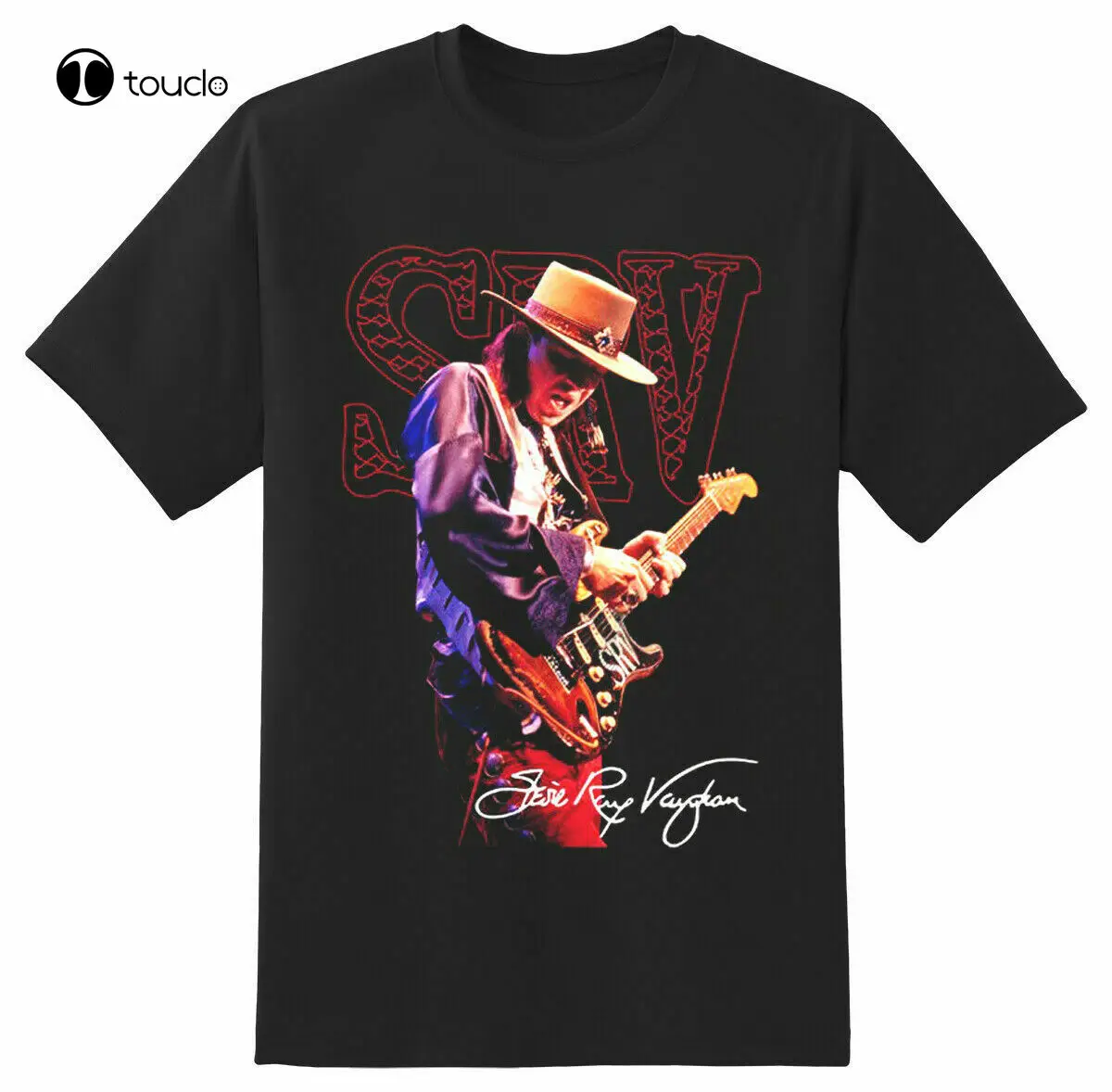 Stevie Ray Vaughan Guitar T-Shirt S-5Xl Mens Black Shirt