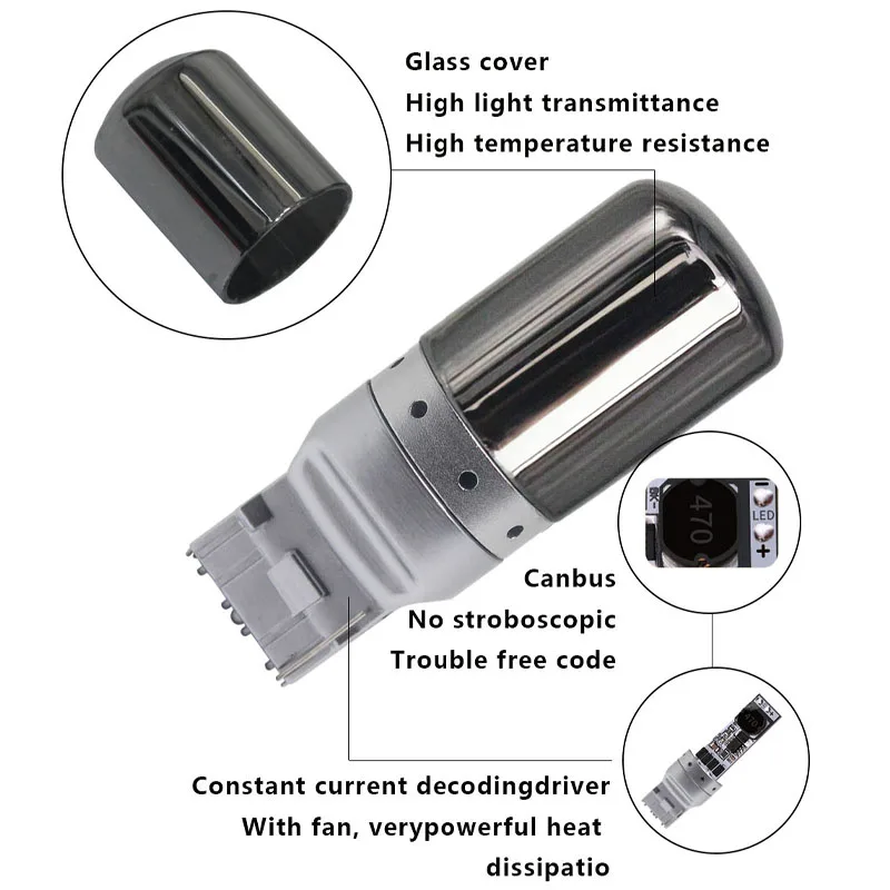 2PCS CanBus S25 1156 BA15S P21w BAU15S PY21w T20 7440 W21W LED Bulbs 3014 144smd Error Free Canbus Turn Signal Lights Brake lamp