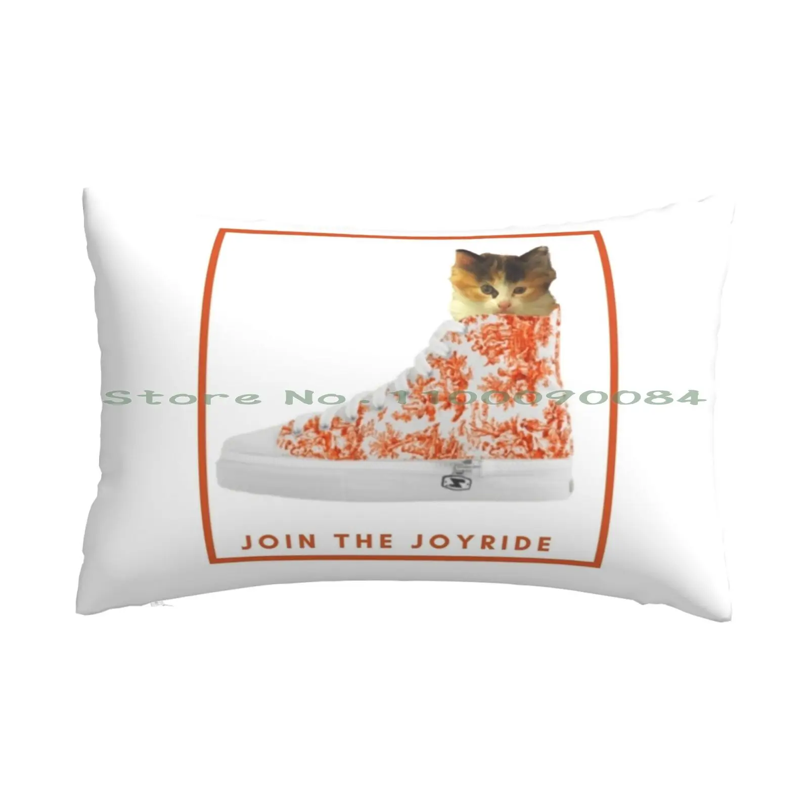 Nomades Cute Kitty Cat In Sneakers : Join The Joyride , Orange Pillow Case 20x30 50*75 Sofa Bedroom Girl Anime Lovely Anime