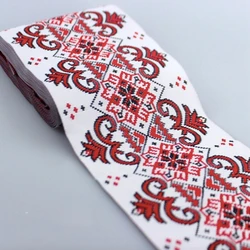 5yards Hmong Embroidery Jacquard Webbing Lace Trim 10cm Ethnic Dress Collar Tribal Totem Ribbon Boho East Asia Home Textile Deco