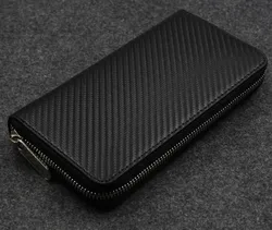 moto fashion luxury Carbon fiber long wallet men's and women's business zipper mobile phone bag multi card wallet standard