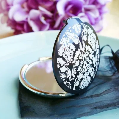 Free Shipping 30pcs/lot  Reflections Elegant Black-and-White Mirror Compact wedding favors