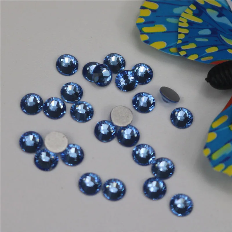 Pegamento de piedra para decoración de uñas, diamantes de imitación para decoración de ropa de Boutique, color azul claro, todos los tamaños (288-1440 piezas)