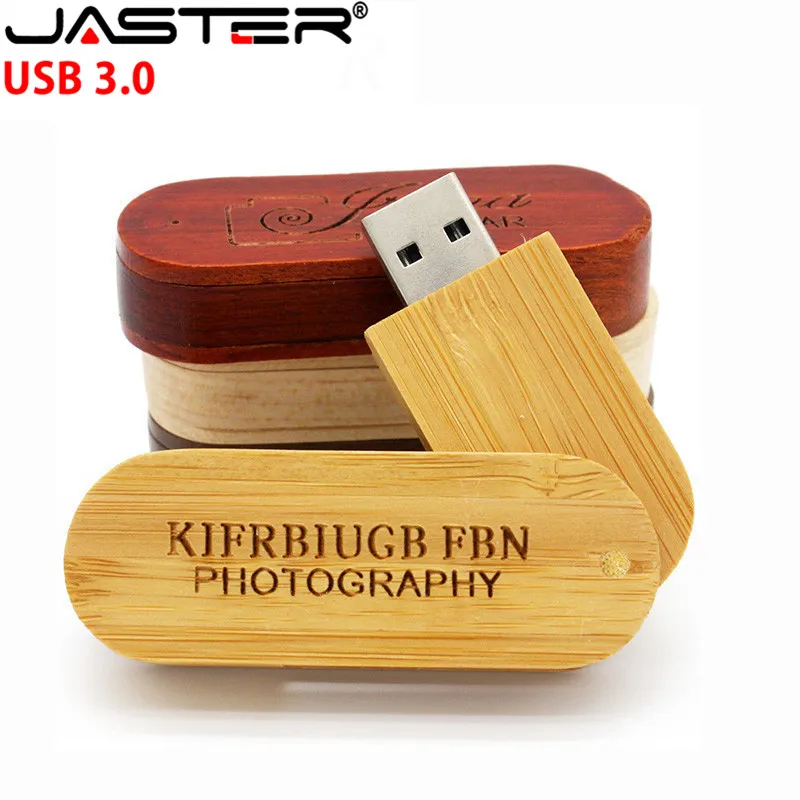 

JASTER USB 3.0 Free Custom LOGO Wooden portable Wood Flash Drive 4GB 8GB 16G 32GB 64GB Memory stick U disk wedding gift Pen driv