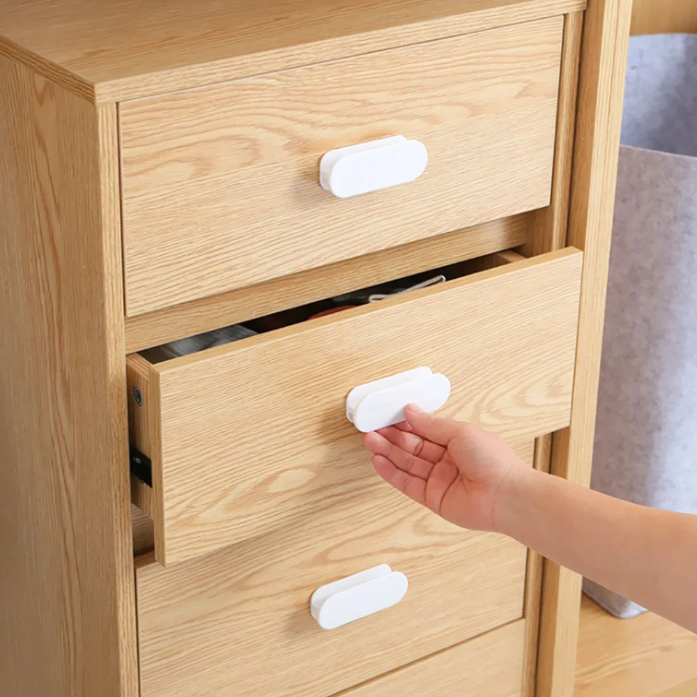 1PC/1Pair New Multipurpose Cabinet Knob Furniture Knobs Plastic Self Adhesive Door Handles Wardrobe Pulls Door Security Hardware
