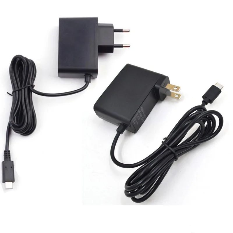 Enchufe UE EE. UU., toma de corriente de pared para viaje en casa, Cable adaptador de carga USB tipo C AC, Cargador rápido para Nintendo Switch NS consola Lite