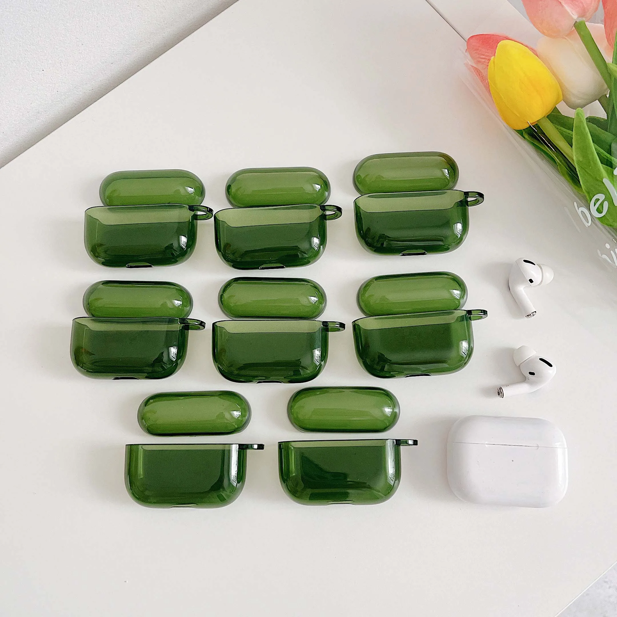 Custodia per auricolari di alta qualità verde retrò per apple airpod 1 2 3 pro custodie per airpods custodia per cuffie conque 2/1 chaging box