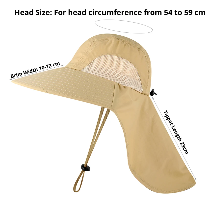 CAMOLAND UPF 50+ Sun Hats For Women Men Waterproof Boonie Hat With Neck Flap Outdoor Wide Brim Bucket Hat Fishing Hiking Caps