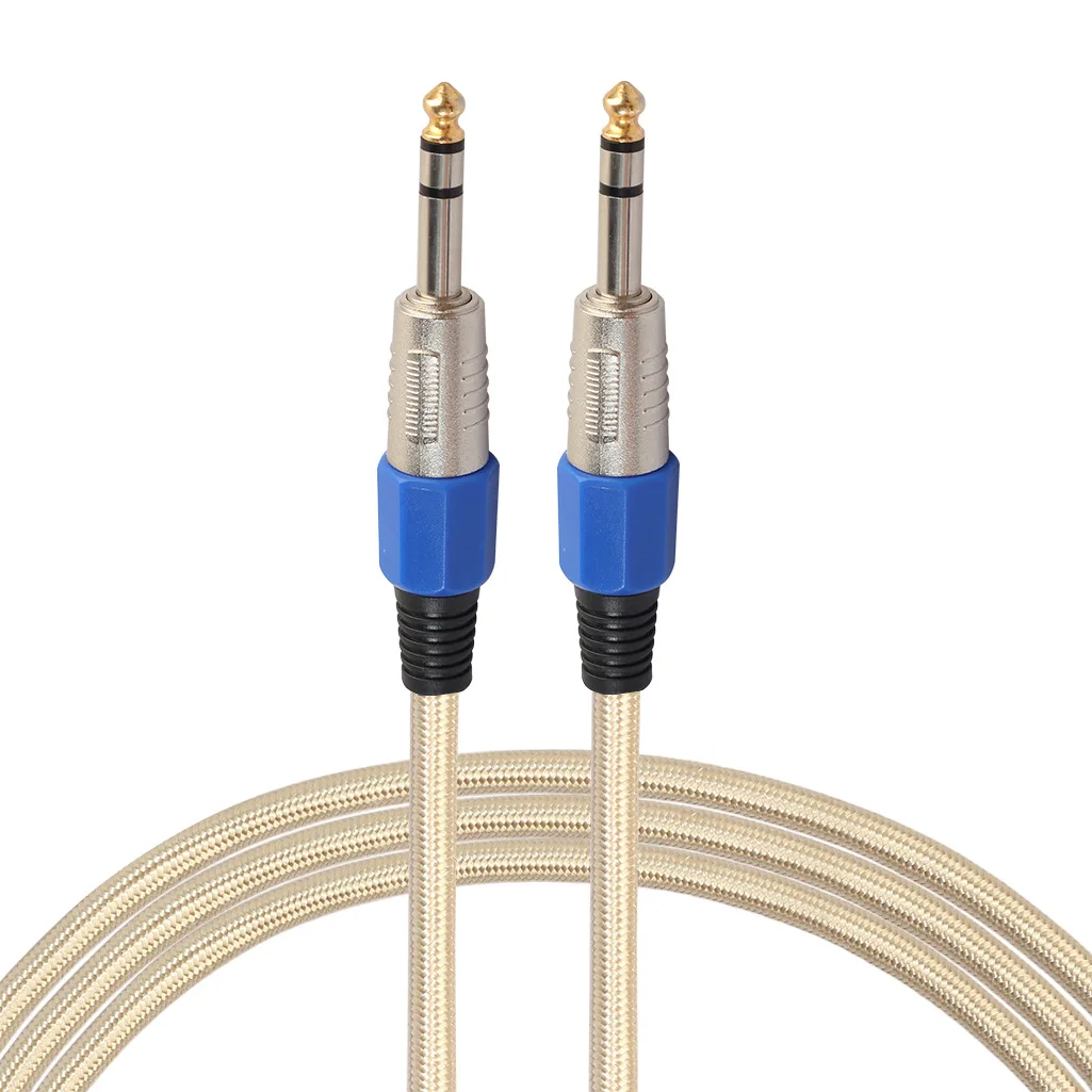 

Tyrant Golden Nylon 6.3 Stereo Male-to-Male Electric Guitar, Microphone Cable Mixer, microphone, microphone connecting cables