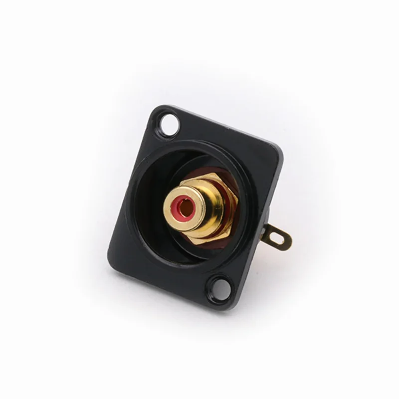 2pcs  Female RCA Panel Mount Chassis Socket Connector, Excellent quality, Black Female Socket, Red&Black Colors Available