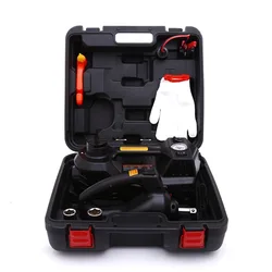 12V 5Ton Car Electric hydraulic Jack Protable Jack Electric Hydraulic Jack with Electric Impact Wrench Tire Inflator LED Light