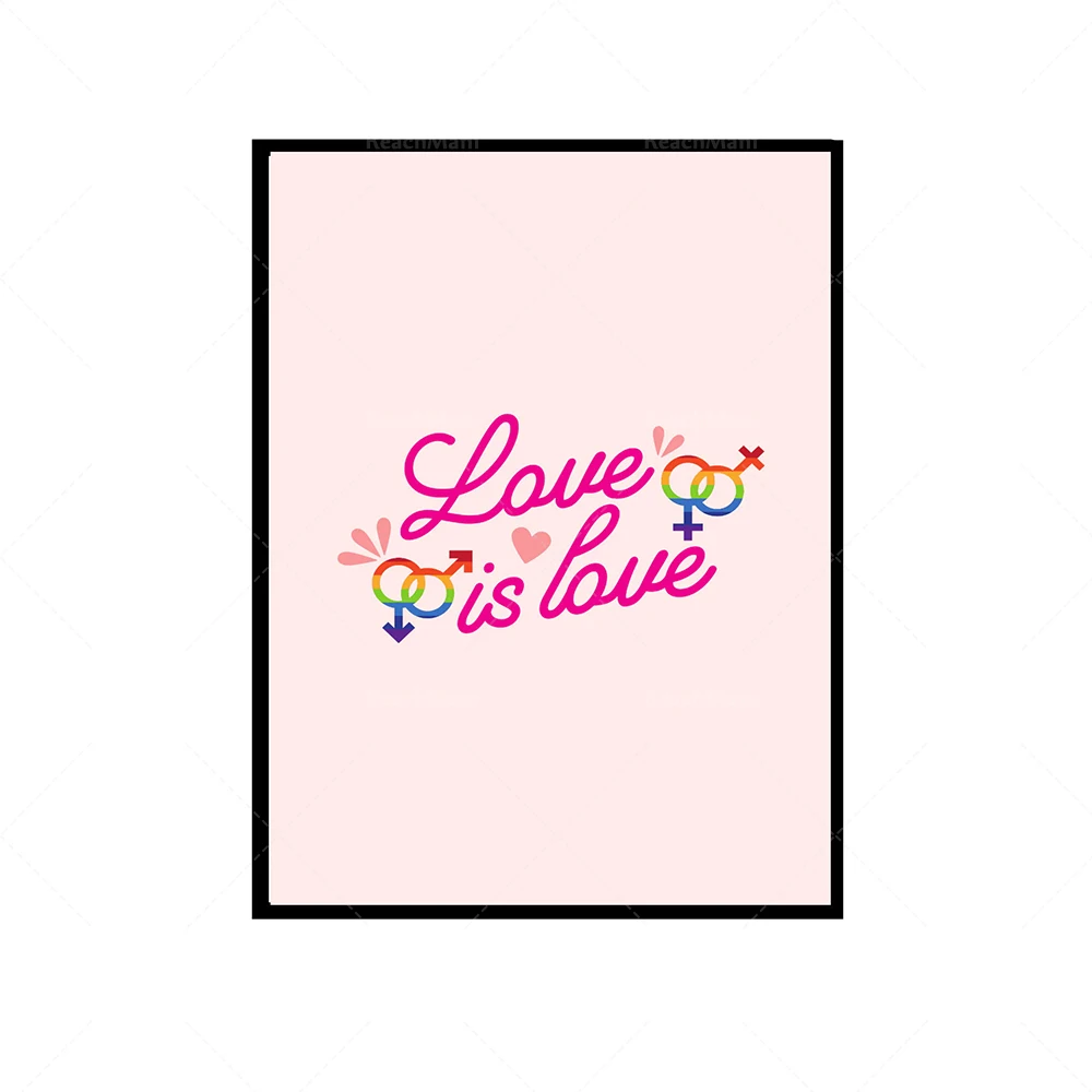 Pride poster print set, the love of a proud girl is to love home with equal rights. Pride decoration poster
