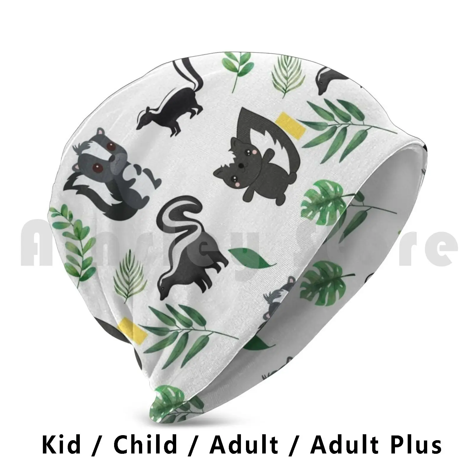 Cute Skunk Animal Pattern Beanies Knit Hat Hip Hop Skunk Skunks Cute Animals Funny Raccoon Pattern