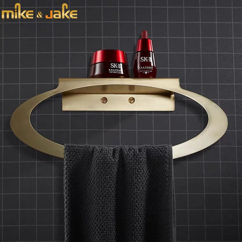 

Brass towel shelf frosted face brass towel holder bathroom brass towel rack wall showeroom towel holder bathroom shelf