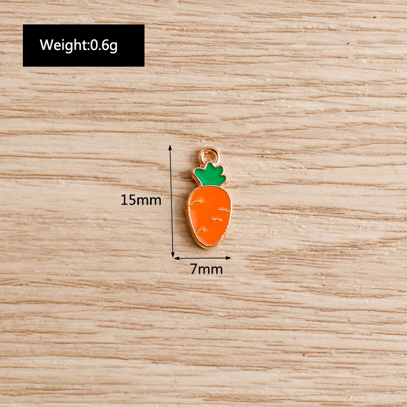 10 teile/los Nette Emaille Charms für Ohrringe Anhänger Halskette Obst Erdbeere Wassermelone Ananas Charms DIY Armband Schmuck – Detail 25