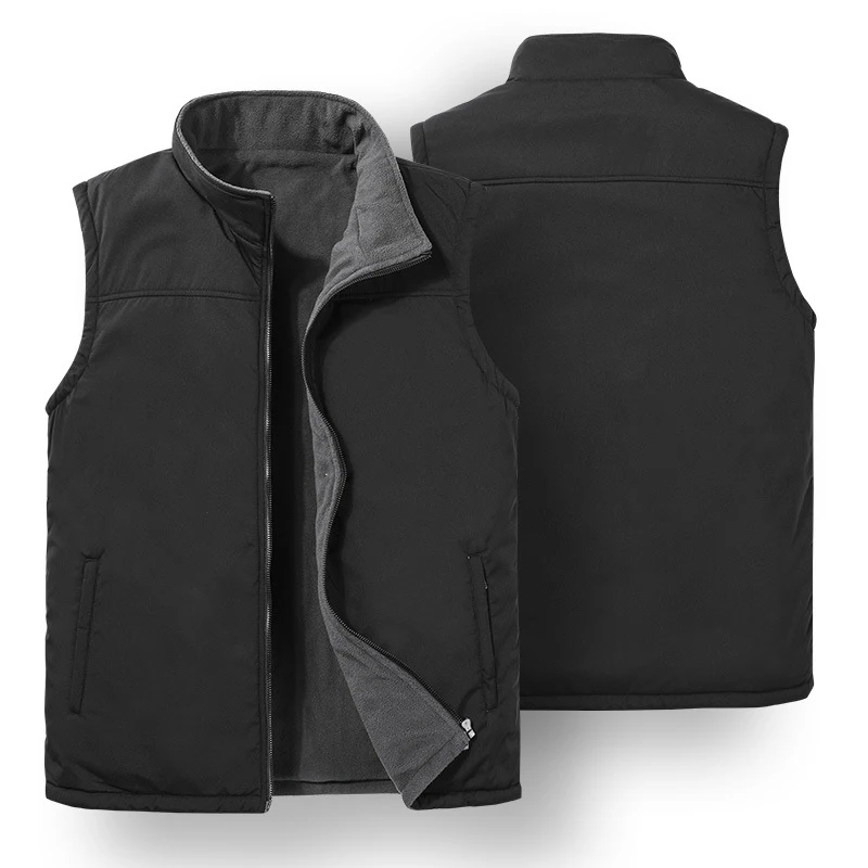 DIMUSI Winter Men;s Vests Fashion Fleece Warm Waistcoats Casual Outwear Thermal Softshell Vests Man Sleeveless Jacket Clothing