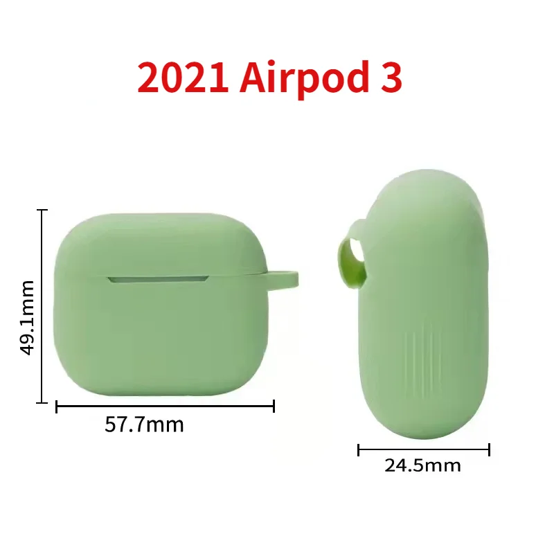 Funda de silicona para AirPods 3, funda magnética 2021, carga inalámbrica para AirPods 3, funda protectora para auriculares, con gancho