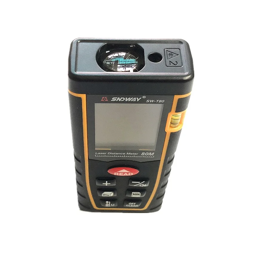 Laser Distance Meter SW-T80 80m 262ft Laser Bubble Level Range Finder Building Measure Tape Tester Tools Infrared Rangefinder