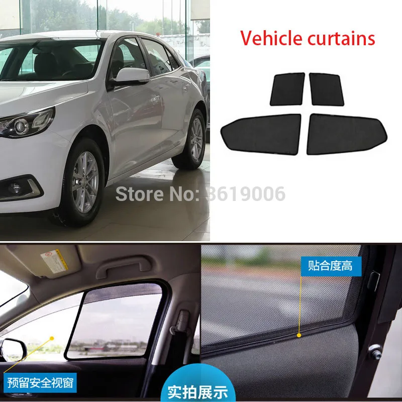 4pcs High-end custom For Chevrolet Malibu 16-19 card type magnetic car curtain sun shade car window shade car styling