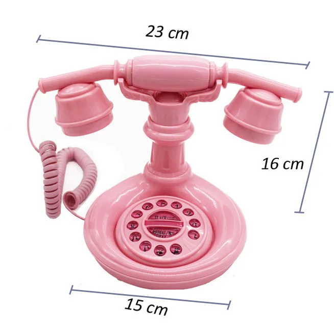 pink cartoon mini fixed phone High quality Landline Telephone Home hotel bedroom for children kids  women red pleasant