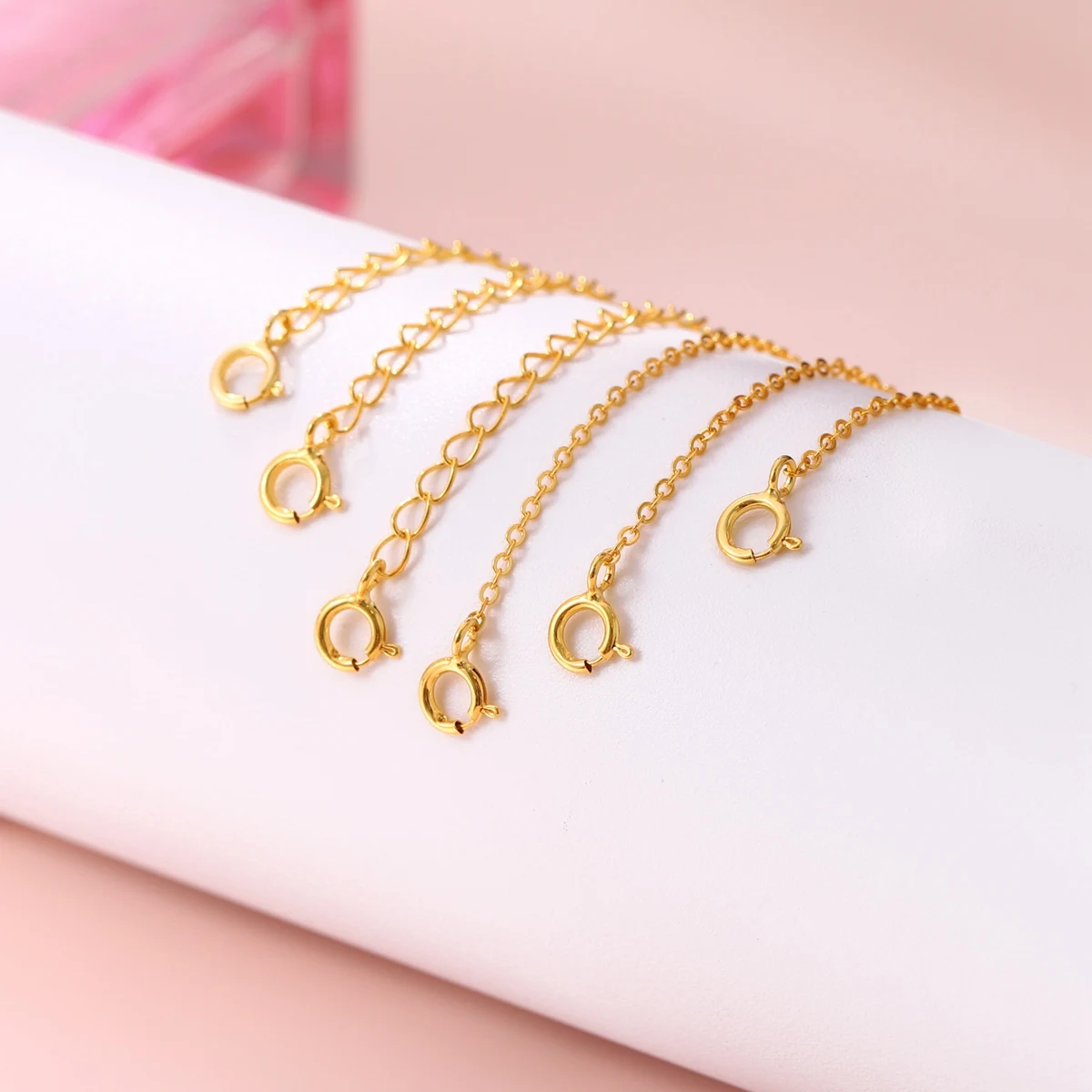 1Pc 3/5/6/8cm Extension Tail Chain with Spring Buckle Connector For DIY Jewelry Making Findings Bracelet Necklace Accessories