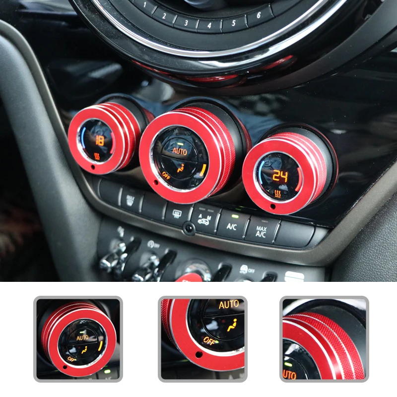 Car Air-Conditioning Panel Control Knob Decorative Cover For MINI ONE Cooper F54 F55 F56 F57 F60 Countryman Interior Accessories