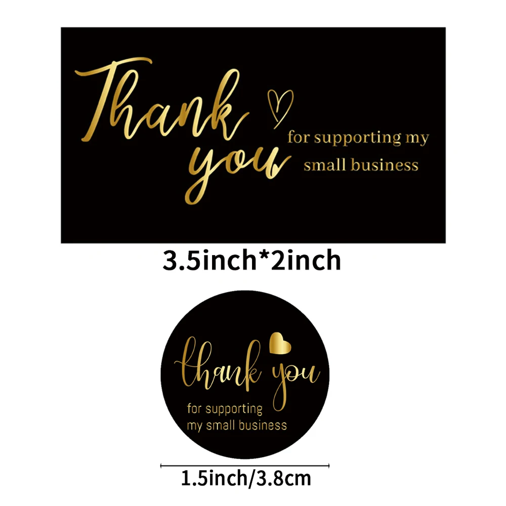 Black Thank You for Supporting My Small Business Card Thank You for Your Order Card Retail Store Handmade Decoration Supplies