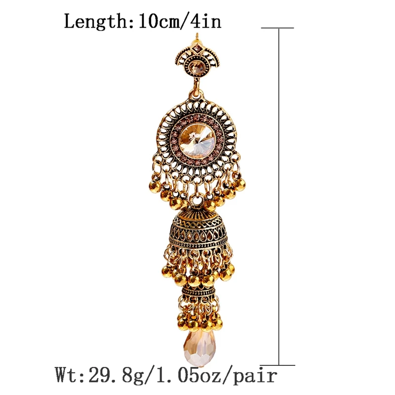 2022 kobiet w stylu Vintage etniczne srebrny kolor Indian Jhumka Bell Tassel kolczyki Retro Gypsy spadek kolczyki Brincos biżuteria