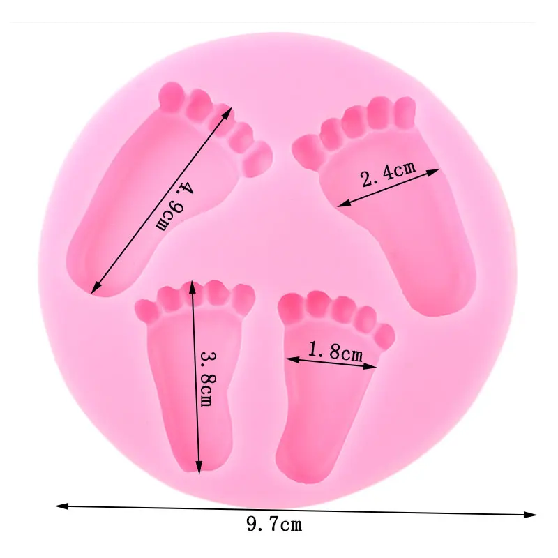 Baby Foot Silicone Molds DIY Party Cupcake Topper Fondant Cake Decorating Tools Candy Chocolate Gumpaste Mould