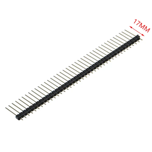 Bande de connecteur d\'en-tête de broche longue, 1x40 broches, 1x40 broches, 40 broches, 1x40 broches, 2.54mm, pas 11mm, 15mm, 17mm, 21mm, 25mm