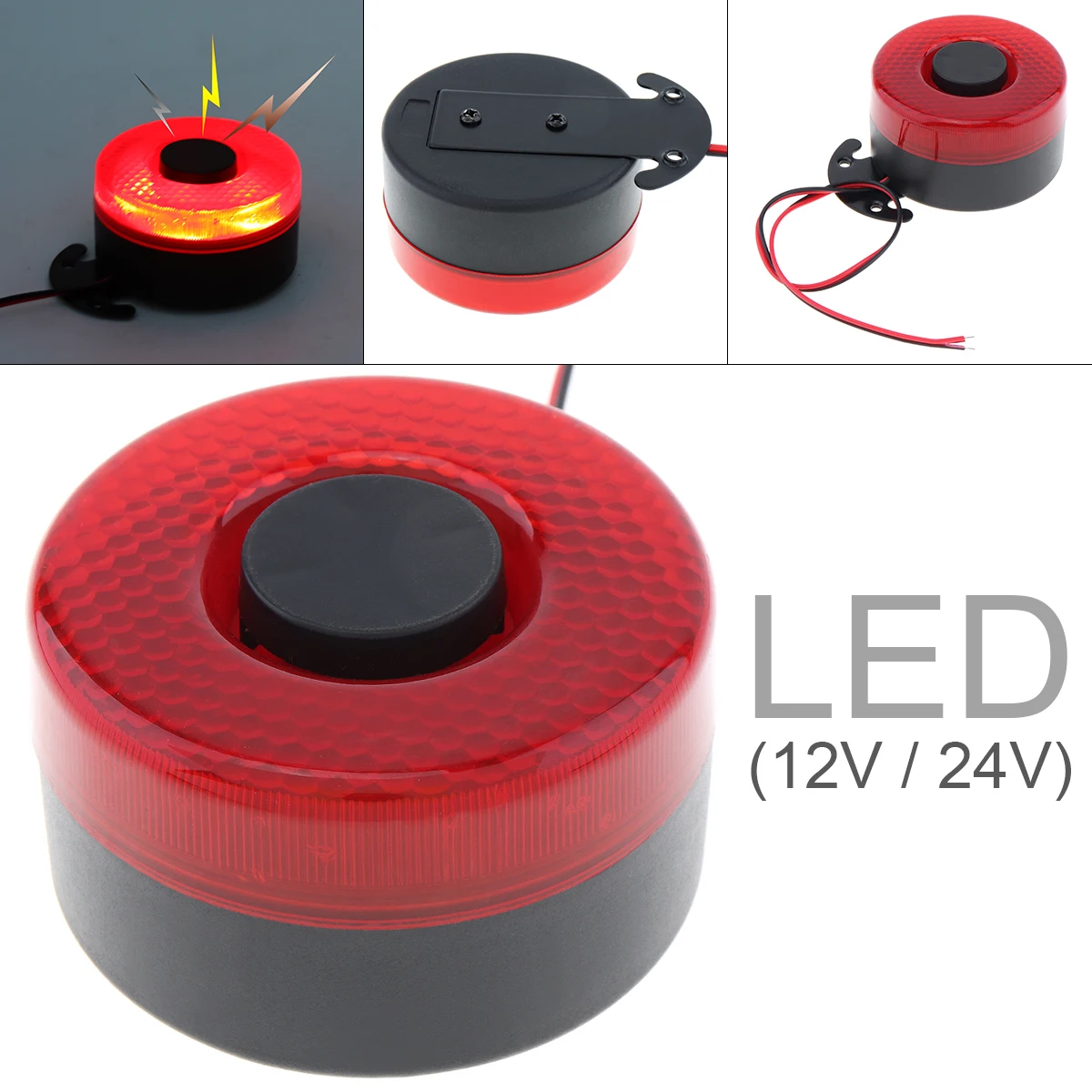 12V / 24V Reverse Accessories Beeper Horn Vehicle Auto Warning Back Up Car Reversing Alarm Speaker Buzzer Siren with  Light