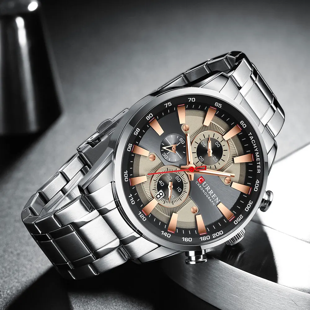 CURREN Neue Herren Uhren Quarz Business Wasserdichte Uhr Mann Uhren Top Marke Luxus Armbanduhr Männer Chronograph Reloj Hombre – Detail 18