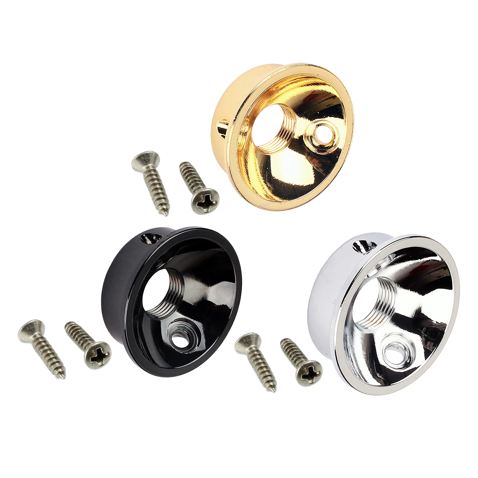 Electric Guitar Jack Electrosocket Jack Plate with 2 Screws for T-L Guitar (Black Silver Gold Color)