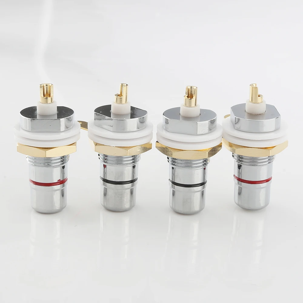 

8PCS RCA Socket RCA female Panel Mount plug Rhodium Plated Audio Terminal RCA Panel Mount Chassis