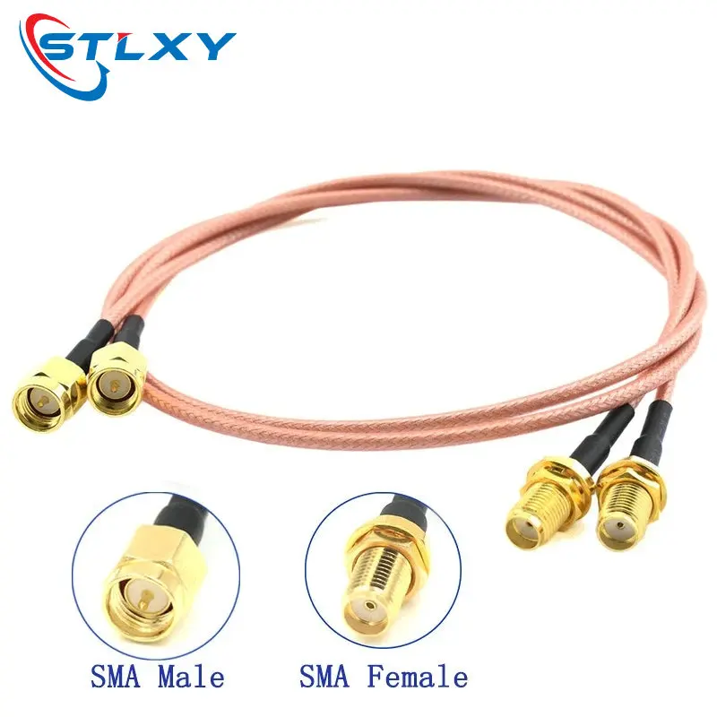 Stlxy RF cable plug socket connector SMA revolving SMA female tail fiber RG316 low loss, suitable for WIFI FPV antenna GSM, LAN