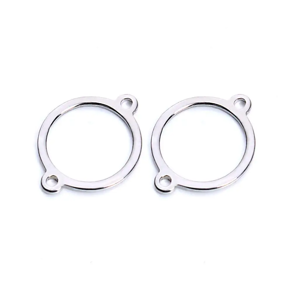 20pc/lot Stainless Steel Round Hollow Oval Charms Pendants Blank Stamping Tags for Necklace Bracelet Jewelry Making Findings