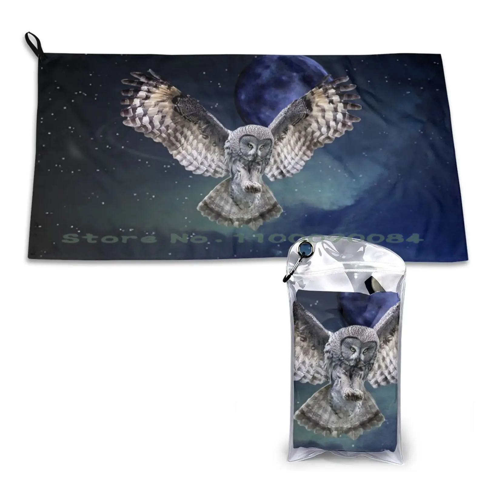 Owl In Flight Quick Dry Towel Gym Sports Bath Portable Hold Fast Forever Sunset Infinity Rope Anchor Ship Boat Chillateez