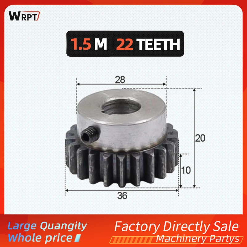 

1pcs Gear Pinion 22T Mod 1.5 M Right Teeth 45# Steel Positive Gear Gear Rack Transmission For Track Rail Engrave Mach