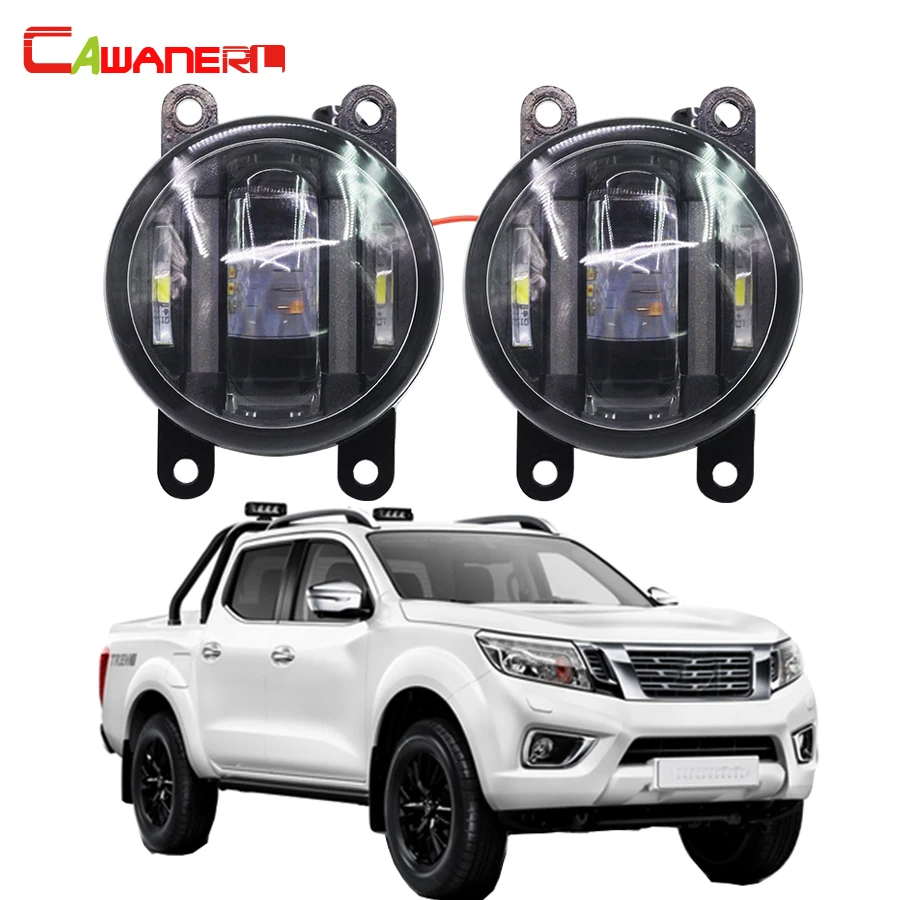 Cawanerl 1 Pair Car Right + Left Fog Light LED Daytime Running Lamp DRL Accessories For Nissan Navara D40 Pickup 2005-2015