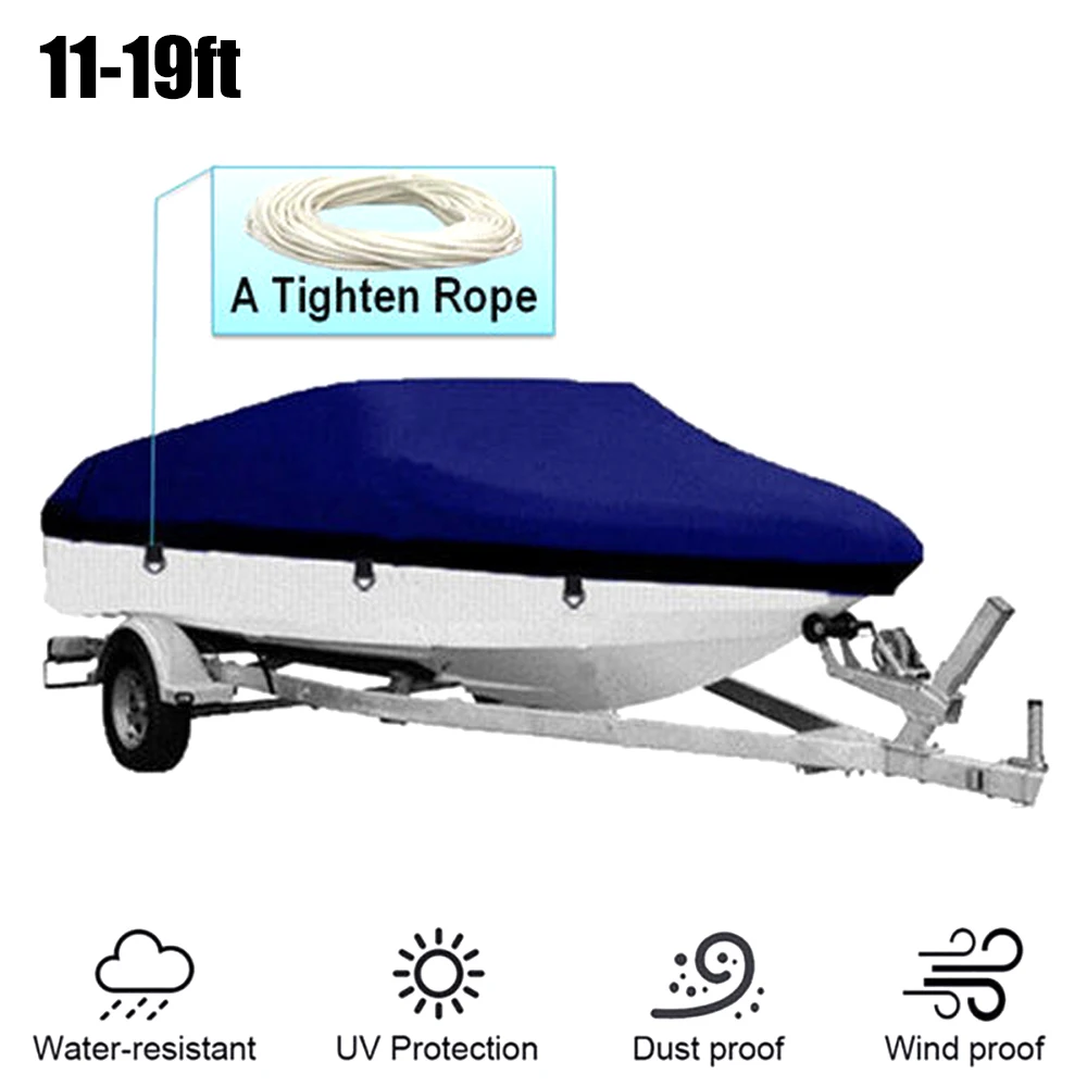 Dust Rain Covers 17-19ft Heavy Duty 210D Oxford Waterproof Anti Ultraviolet Boat Cover Boat Collapsible