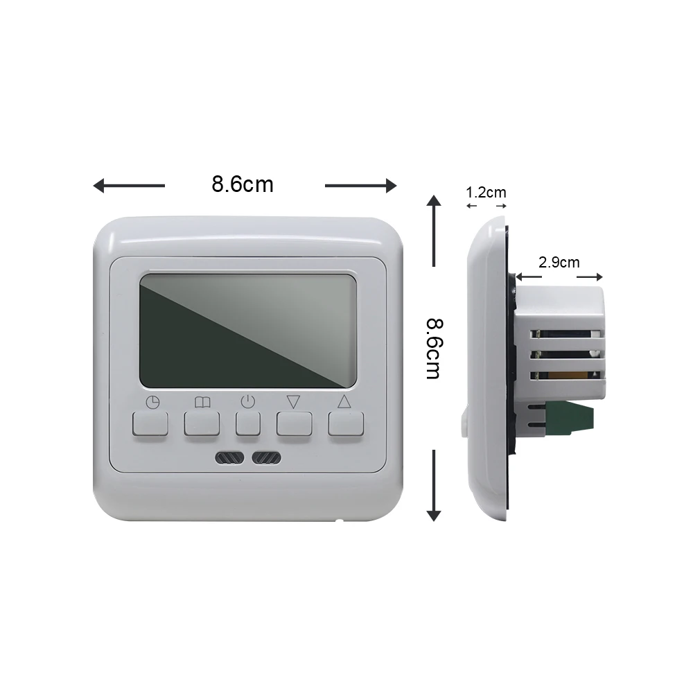 Floor Heating Thermostat Weekly Programmable Room Temperature Controller Regulator White LCD Backlight with NTC Sensor