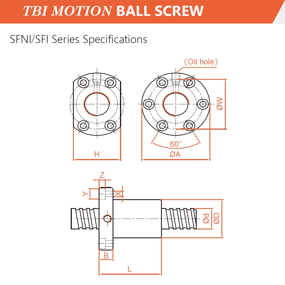 TBI Motion SFNI4005 Dust-proof C7 Ball Screw Ball Nut 800 1000mm High Precision Flange CNC Parts High Smoothness Professional