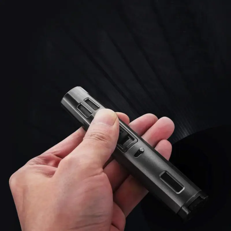 Metal Gas Lighters Portable Long Strip Windproof Lighter Creative Cigarette Lighter Butane Torch Lighter Double Cross Flame