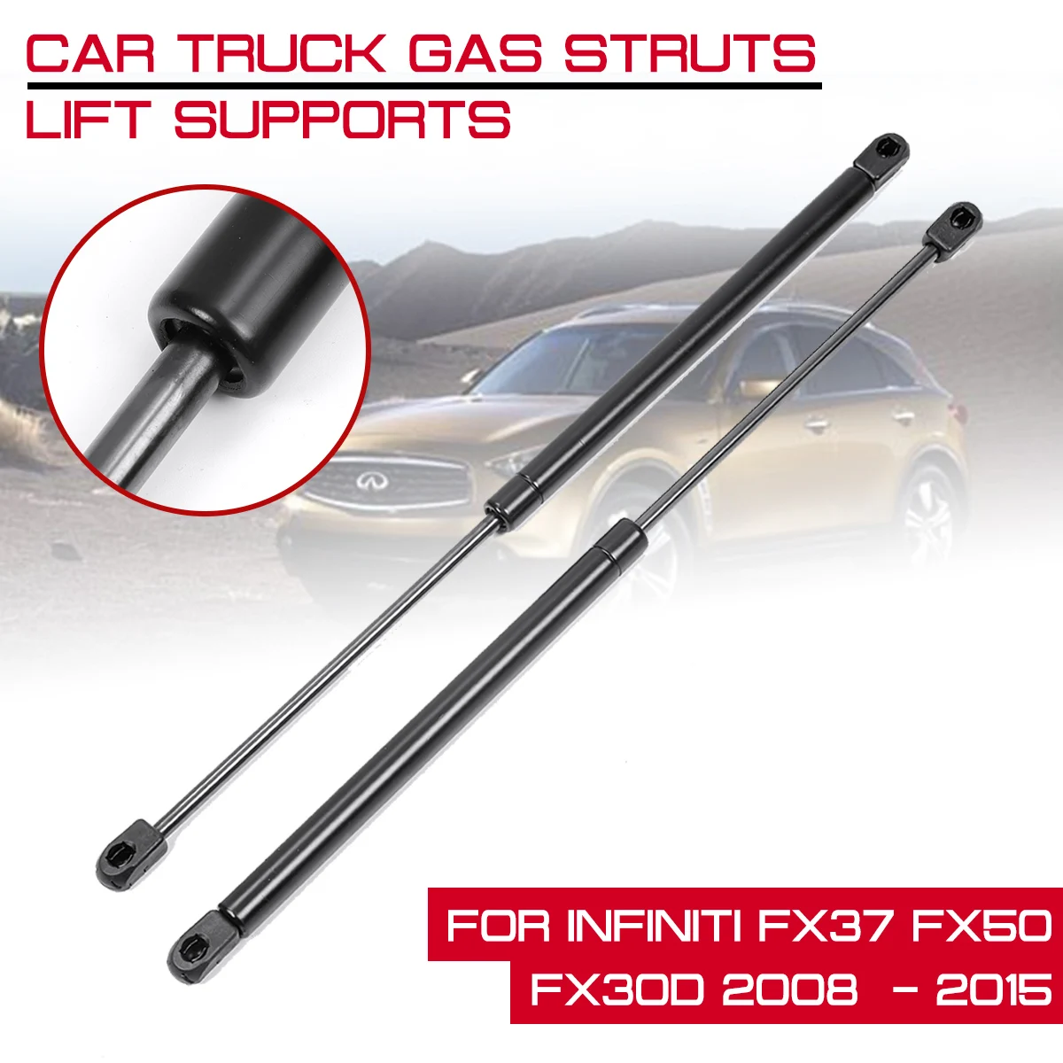 For Infiniti FX37 FX50 FX30d 2008 2009 2010 - 2015 Rear Trunk Tailgate Boot Gas Spring Shock Lift Strut Struts Support Bar