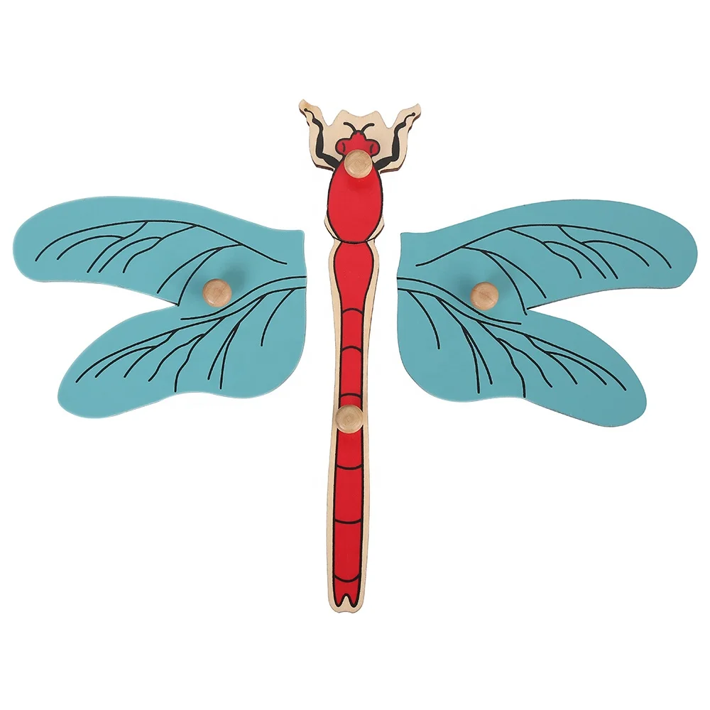 

Montessori Materials Wooden Animal Dragonfly Puzzle Wholesale Early Childhood Education Preschool Training Learning Toys