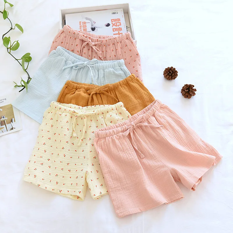 Summer new multi color crepe women\'s shorts loose leisure home Cool Short Pajamas beach pants