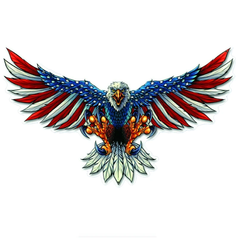 Creativiteit Cool Eagle Amerikaanse Vlag Auto Sticker Decal, Motorfiets Accessoires, Waterdichte Pvc Decals 19*15Cm