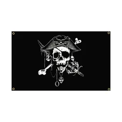 3x5Fts Captain Jolly Roger Pirates Skull Flag Banner Movie Cartoon Home Decoration Hanging flag 4 Gromments in Corners