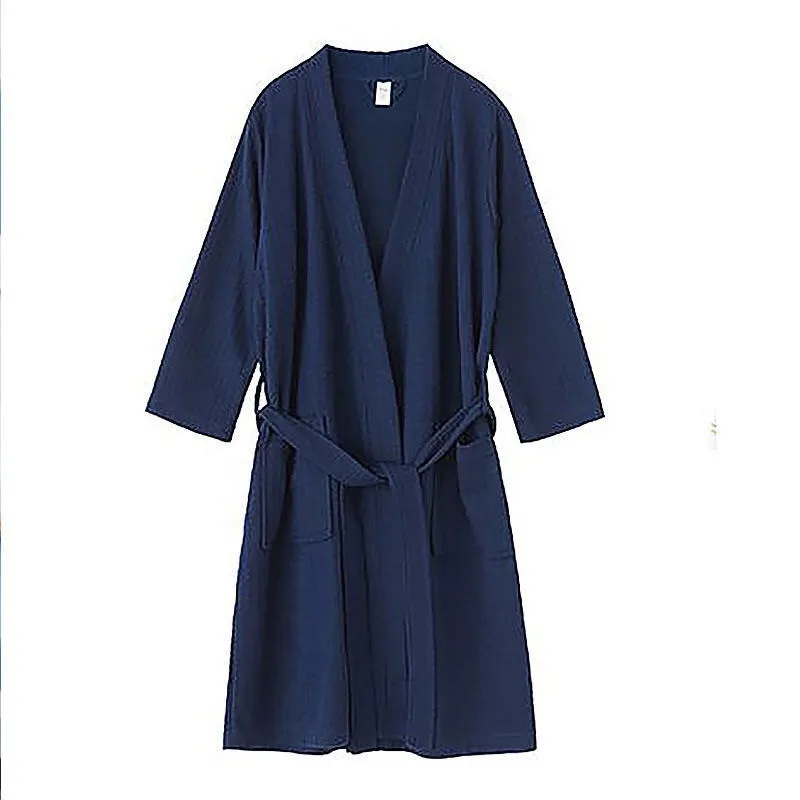 Waffle Lovers Robe Kimono Bath Gown Nightgown Women\'s Sexy Nightgown Soft Home Dressing Gown Intimate Lingerie Loose Homewear